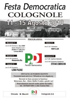 Programma Festà del Partito Democratico 2010 (Immagine Piccola)